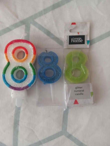 Photo of free 3 glittery candles for 8th Birthday (Wivenhoe CO7) #1