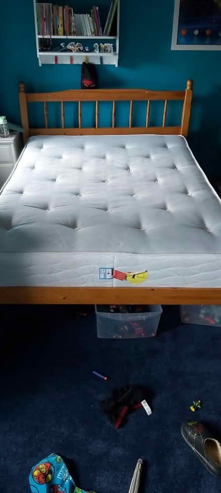Photo of free Pine double bed and matress (Cliburn CA10) #1