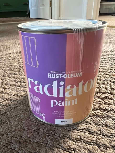 Photo of free New tin of radiator paint (Rust Oleum brand) - ink blue matt (Marston OX3) #1