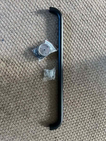 Photo of free Black metal grab rail, brand new with fixings (Marston OX3) #1