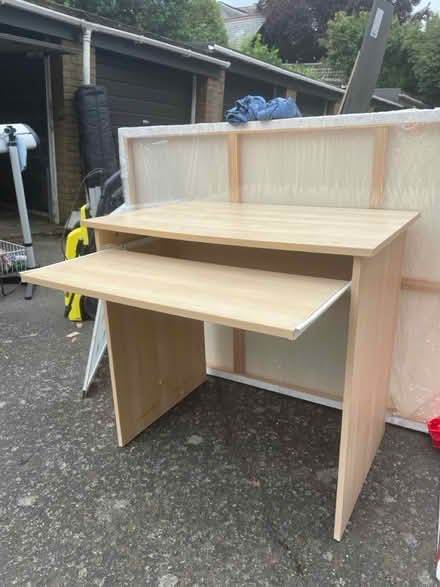 Photo of free Wooden desk with keyboard drawer (N20) #1