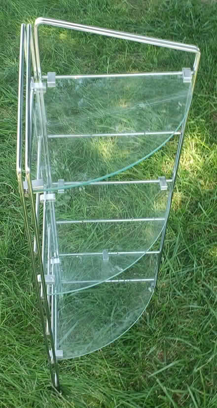 Photo of free 3 Tiered Temp Glass Corner Shelf (Front Royal) #2