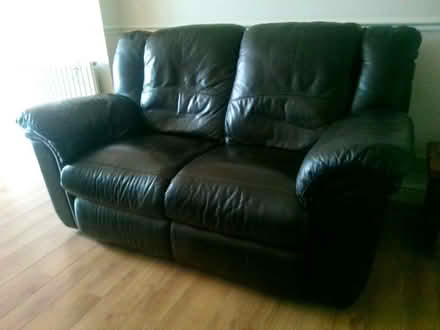 Photo of free 2 seater leather recliner sofa (Hornchurch RM12) #1