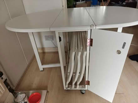 Photo of free White wooden folding table (SK7 Hazel Grove) #4