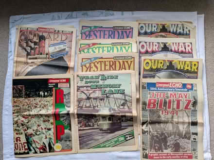 Photo of free Liverpool Echo Souvenir editions on WW2 etc from 1980s (Southport PR9) #1