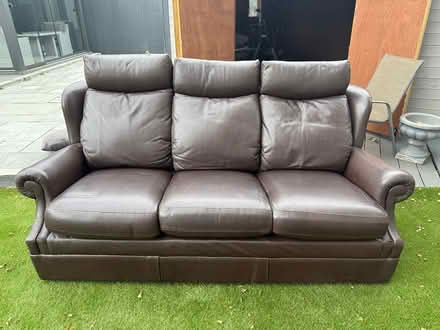 Photo of free Brown Leather Sofa (RG12 Birch Hill) #1