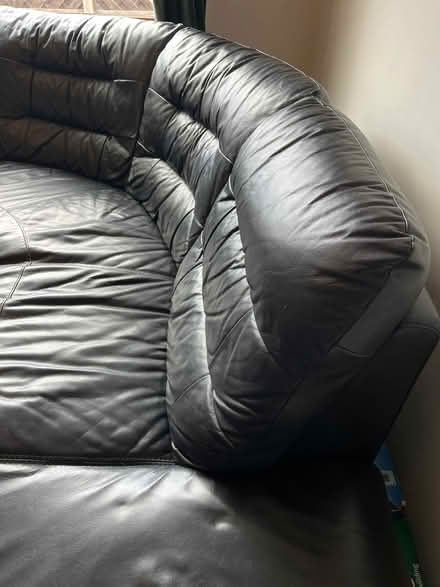 Photo of free DFS Black leather corner L shaped sofa settee (Ecclesfield S35) #3