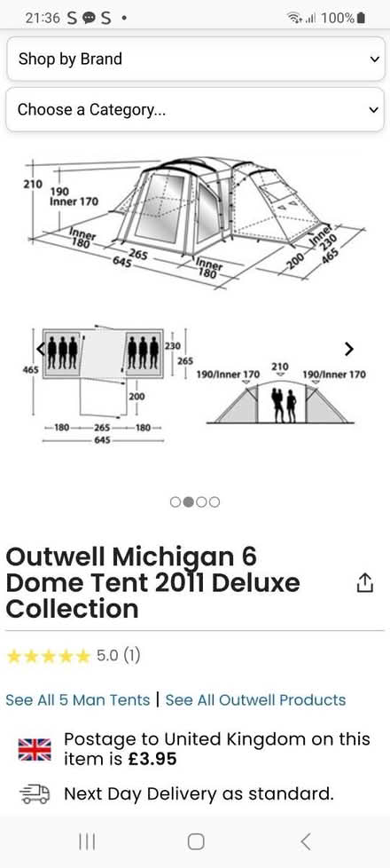 Photo of free Outwell Michegan 6 done tent (LS26 0LW) #2