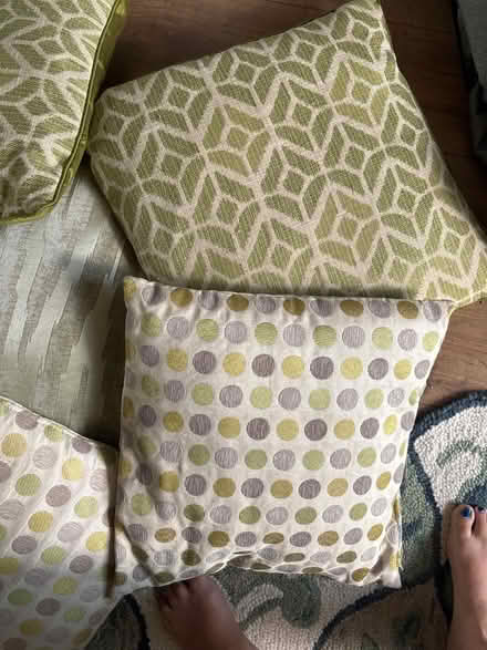 Photo of free Collection of green cushions (Limehouse E1) #2