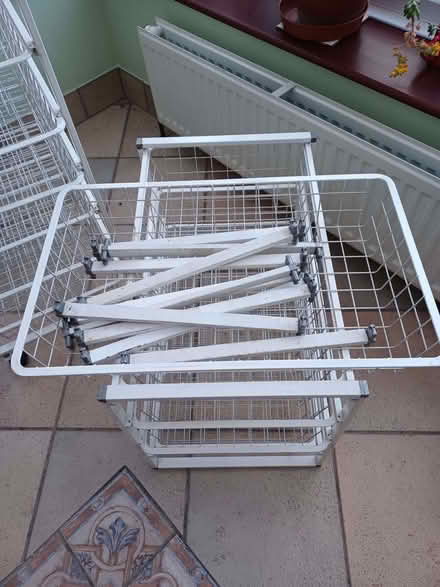 Photo of free White basket storage towers: 2 tall, 1 small (Hale Estate NW7) #3