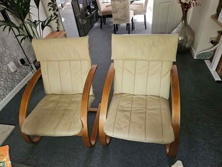 Photo of free Cream leather lounge chairs (Townsend BH8) #1