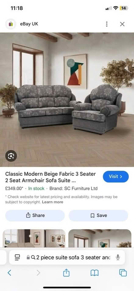 Photo of free 3 seater and arm chair (Westgate LA4) #1