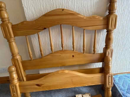 Photo of free Single wooden bed with a mattress. (Moorlands LA1) #4