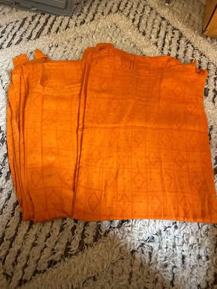 Photo of free Pair orange muslin curtains (Acton W3) #1