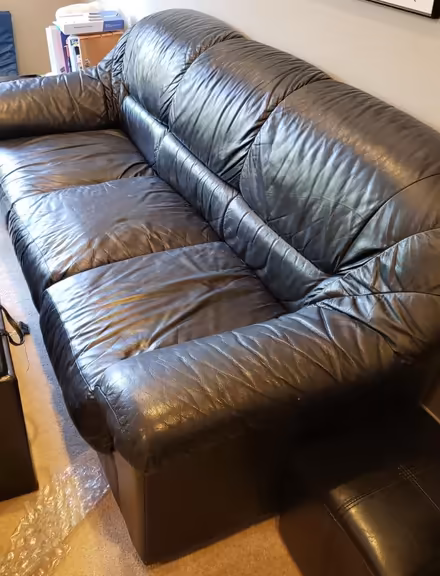 Photo of free Vinyl couch, storage ottoman chair (Kirkland Highlands) #1