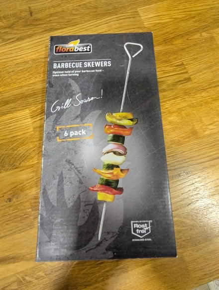 Photo of free 6 stainless Florabest Skewers New (Grangeway area NN10) #1