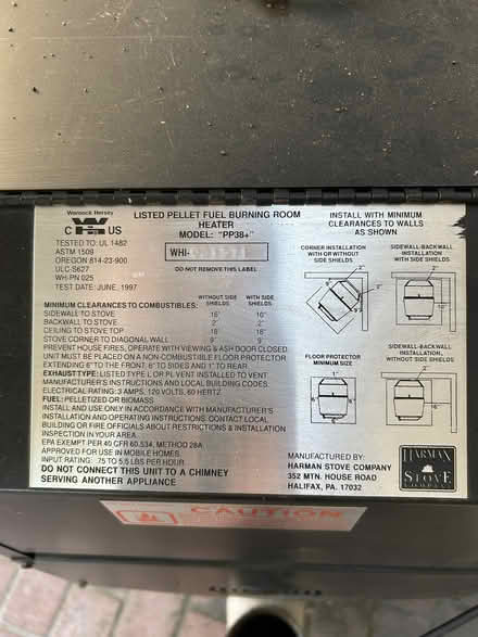 Photo of free Harman Pellet Stove (OldLand Park) #2
