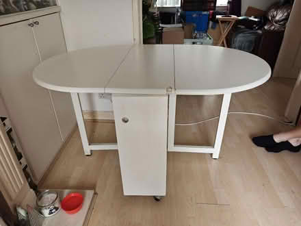 Photo of free White wooden folding table (SK7 Hazel Grove) #3