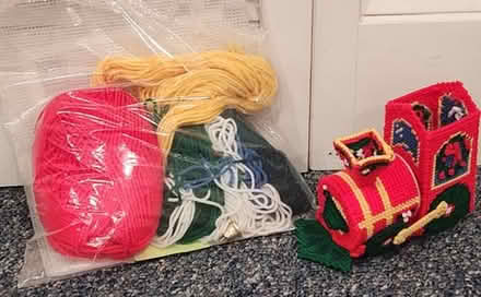 Photo of free Plastic Canvas Christmas Train Craft Kit (partially completed) #1
