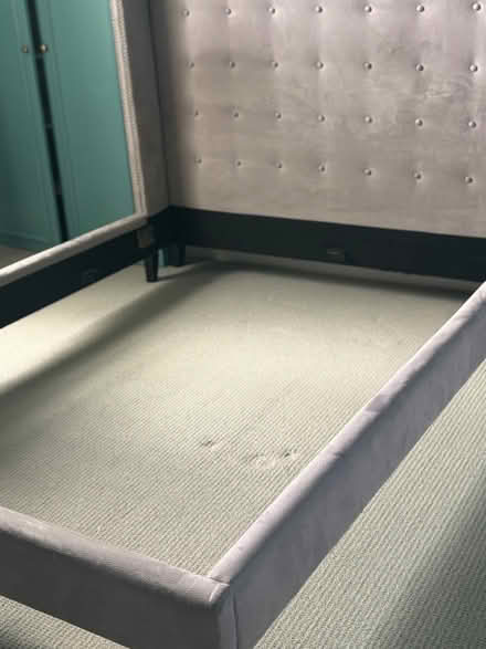 Photo of free King size bed with studded headboardand frame. Mattress too! (Cheltenham GL52) #2