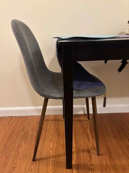 Photo of free Black dining table & 2 chairs (Mission Hill) #2