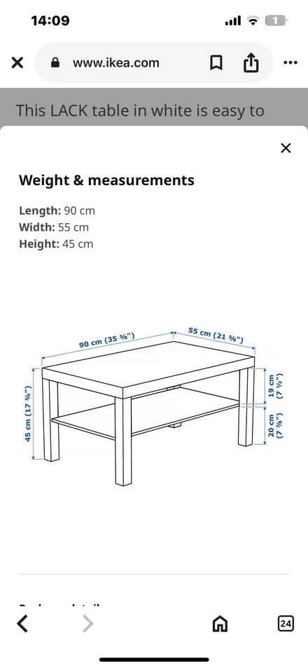 Photo of free IKEA lack white coffee table (ware SG12) #3