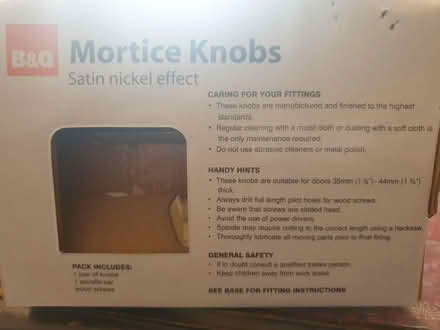 Photo of free Mortice knobs, Satin Nickel effect (West putney SW15) #2