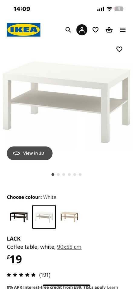 Photo of free IKEA lack white coffee table (ware SG12) #2