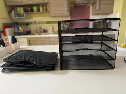 Photo of free 2 x black, 5 section letter rack (Peasedown St John) #2