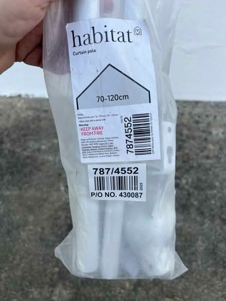Photo of free White Curtain Pole Metal max 120cm (TR7) #2