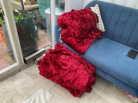 Photo of free Crushed red velvet curtains (Mottingham) #2