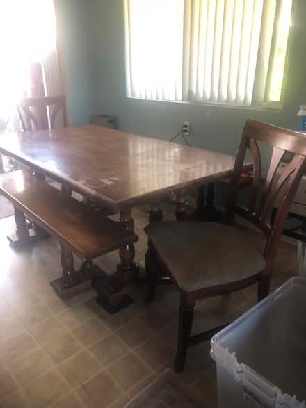 Photo of free Long wood table (Off of Pollard Rd LG) #1