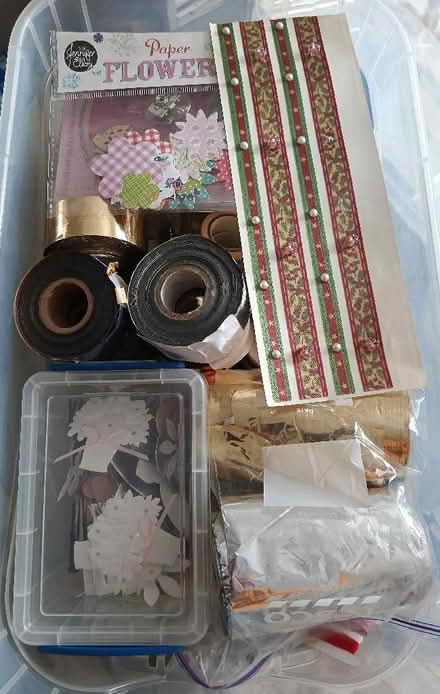 Photo of free A mixed box of card making embellishments (Walton-on-Thames KT12) #1