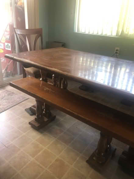 Photo of free Long wood table (Off of Pollard Rd LG) #2