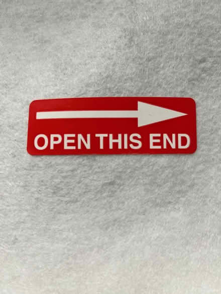 Photo of free Open This End stickers (Near the old Sherman Hospital) #1