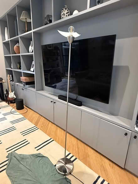 Photo of free Silver floor lamp (broken shade) (Chelsea Green SW3) #2