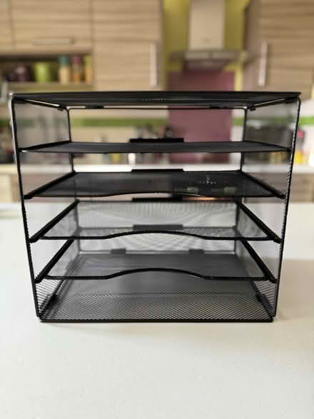 Photo of free 2 x black, 5 section letter rack (Peasedown St John) #1