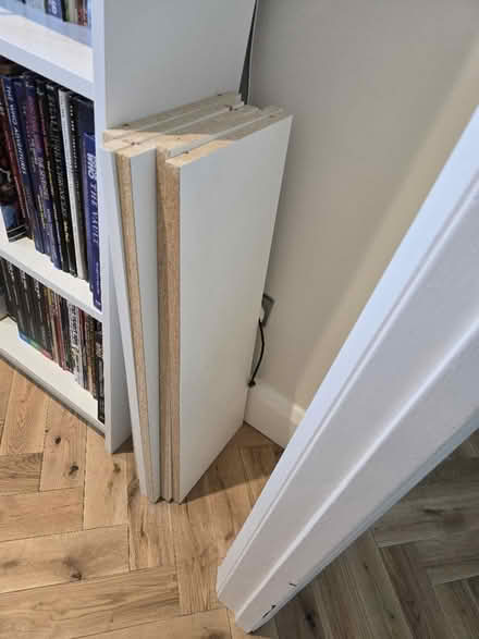 Photo of free 5 white Billy Bookcase shelves (CR2) #1