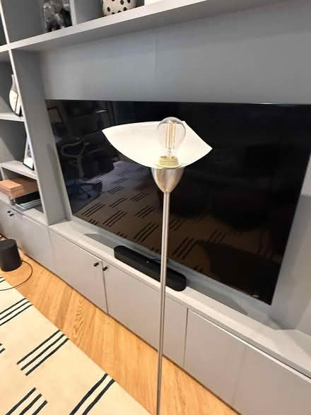 Photo of free Silver floor lamp (broken shade) (Chelsea Green SW3) #1
