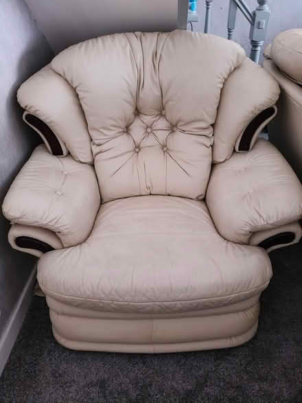 Photo of free Leather sofa and chair (Ellesmere Port) #1