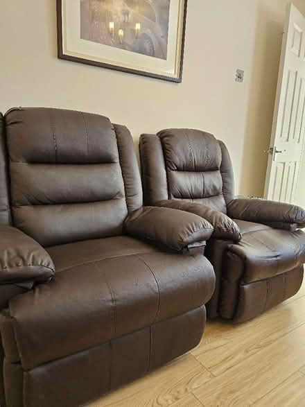 Photo of free Brown faux leather Recliners x 2 (Woodley RG5) #2