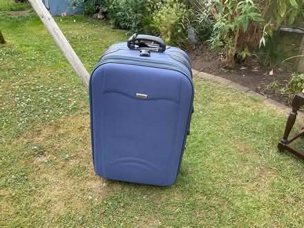 Photo of free Large blue pull along suitcase (Mottingham) #1