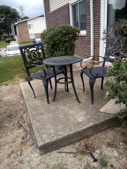 Photo of free Bistro/patio set (Hobson & Woodridge Dr.,) #1