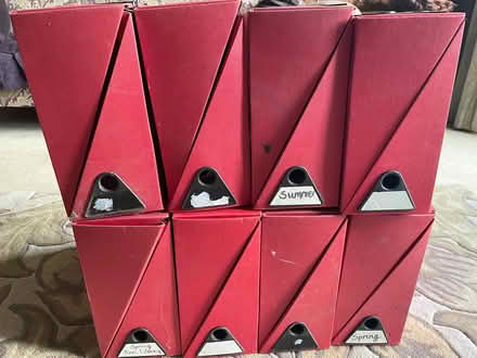 Photo of free X8 red cardboard box files for magazines, collections etc. (London Rd, HW HP11) #1