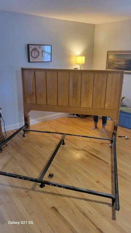 Photo of free headboard with metal framr (Hazlet, off Beers st) #1