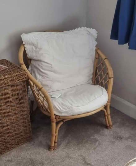 Photo of free Cane chair and cushions (Prenton CH43) #1