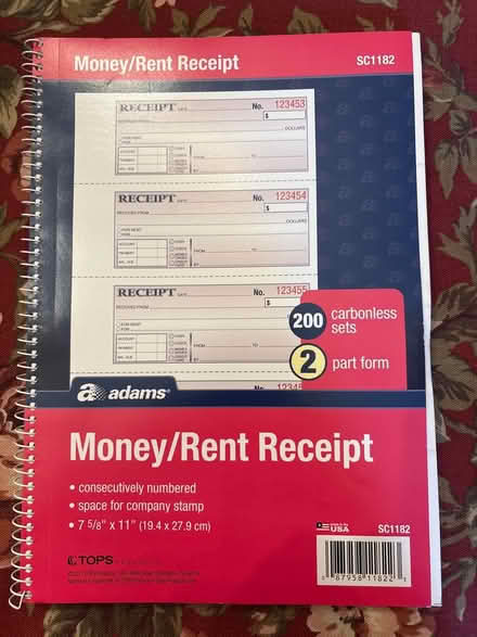 Photo of free Rent receipt book (South acton) #1