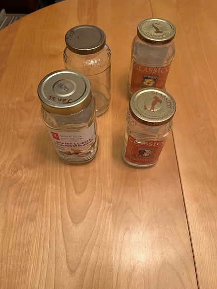 Photo of free 3 large, 1 medium sized glass jars (Hintonburg) #1