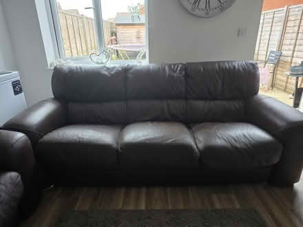 Photo of free Fake leather 3 seater sofa x2 (OX13) #1