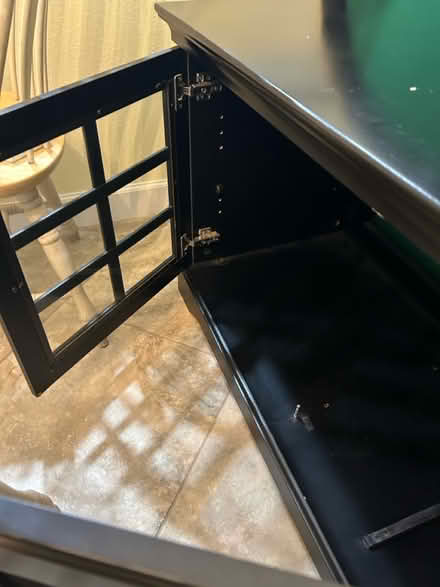 Photo of free TV Stand/Black wooden cabinet (Bradenton) #3